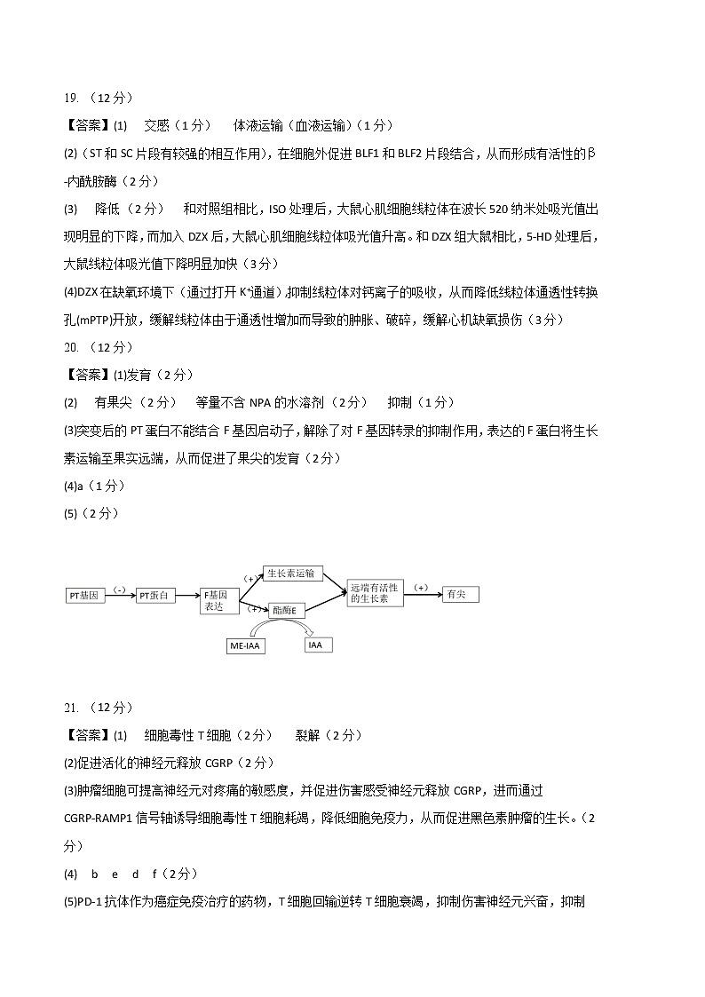 2023年高考政治第二次模拟考试卷—生物（北京A卷）（参考答案）第2页