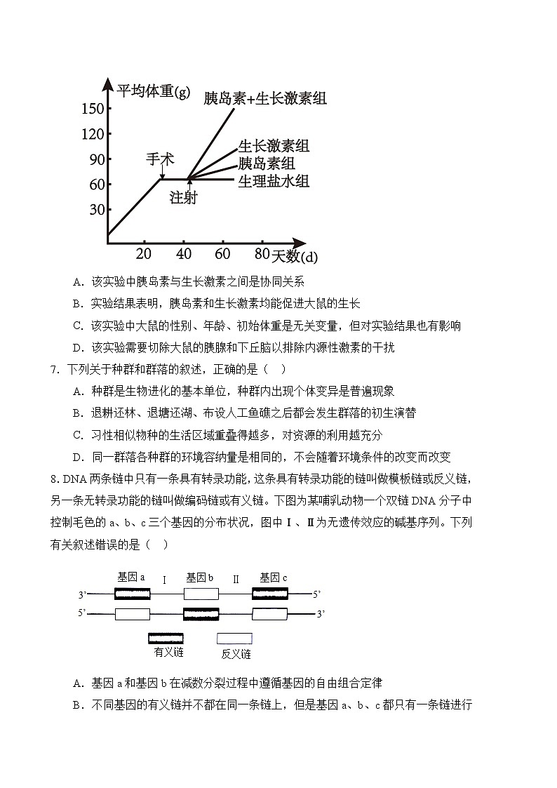 2023年高考政治第二次模拟考试卷—生物（江苏B卷）（考试版）03