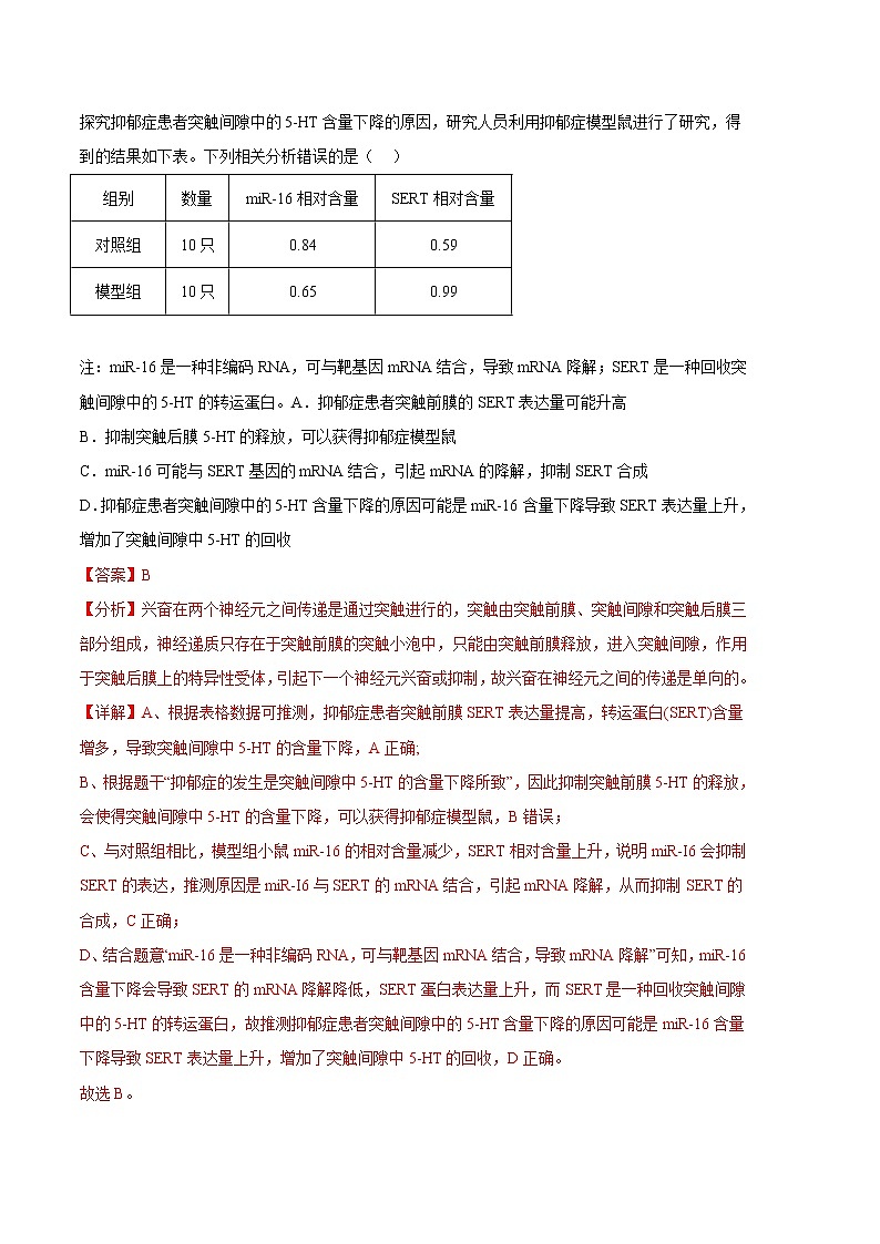 2023年高考政治第二次模拟考试卷—生物（天津B卷）（全解全析）02