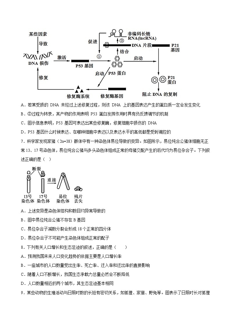 2023年高考政治第二次模拟考试卷—生物（重庆B卷）（考试版）03