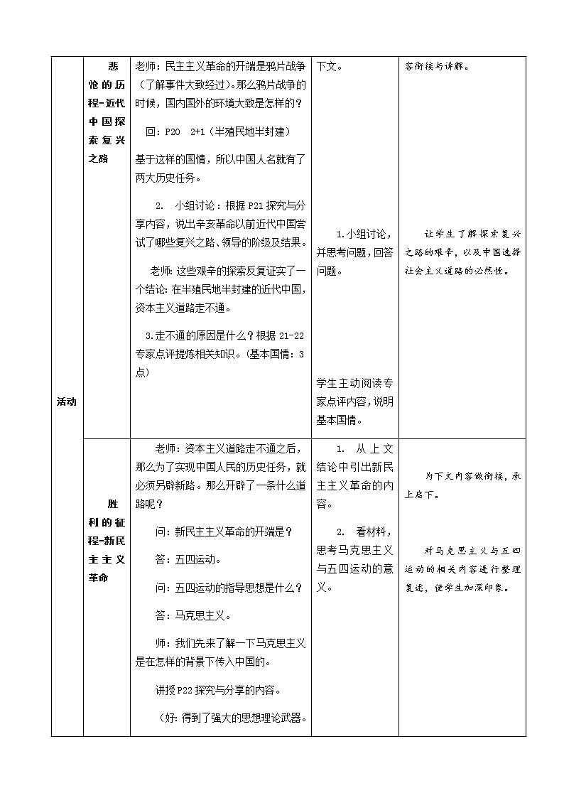 高中政治统编版必修一中国特色社会主义2.1新民主主义革命的胜利 教案 (1)第2页