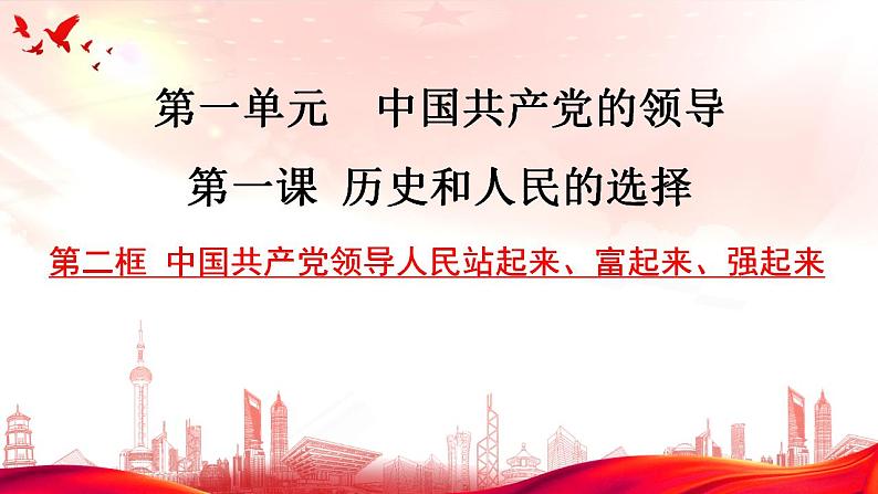 1.2中国共产党领导人民站起来、富起来、强起来课件-2022-2023学年高中政治统编版必修三政治与法治第1页