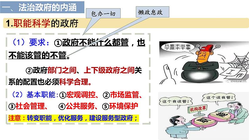 高中政治人教统编版  必修3 政治与法治88.2法治政府PPT07