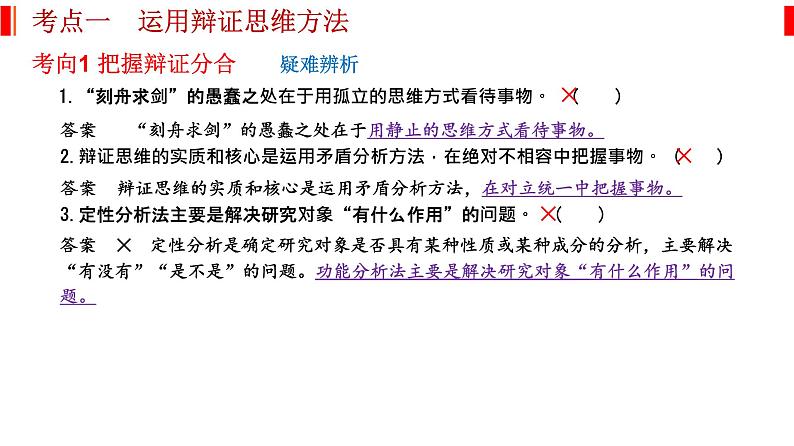 专题十六 辩证思维和创新思维 课件-2023届高考政治二轮复习统编版选择性必修三逻辑与思维06