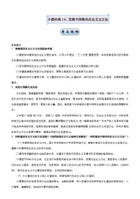 （新高考）高考政治二轮复习小题必练14 发展中国特色社会主义文化 教师版