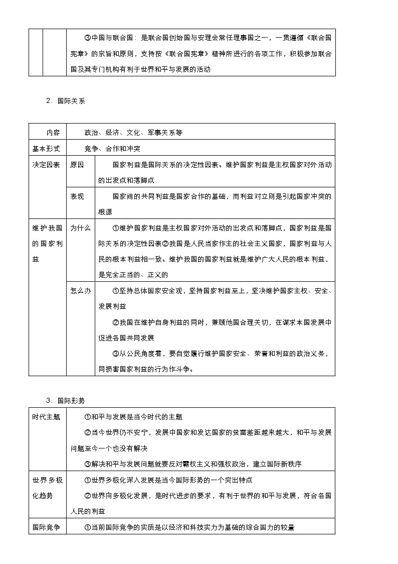（新高考）高考政治二轮精品专题七 国际社会与外交政策 教师版第2页