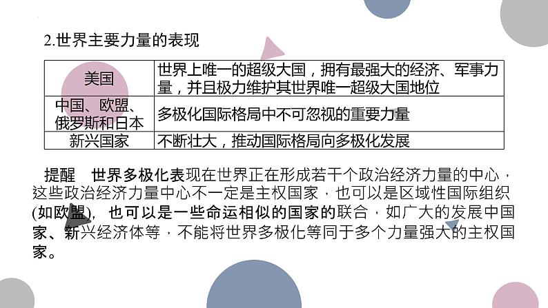 第三课 多极化趋势 课件-2023届高考政治二轮复习统编版选择性必修一当代国际政治与经济08