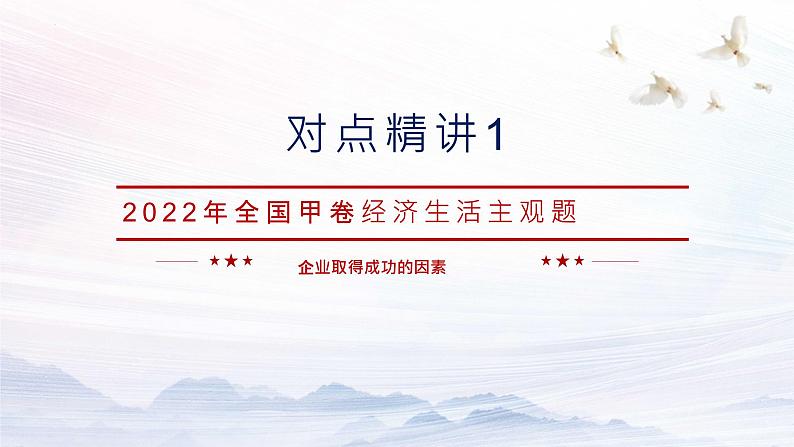 经济生活中企业主观题 讲解课件-2023届高考政治二轮复习人教版必修一第1页