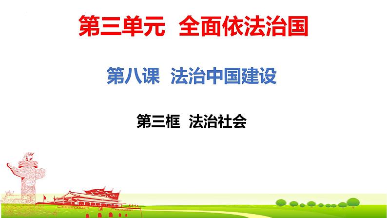 高中政治统编版必修三8.3法治社会 课件01