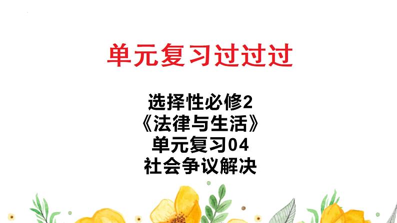 单元复习04 社会争议解决【过知识】-2022-2023学年高二政治单元复习（统编版选择性必修2） 课件02