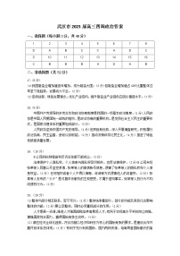 湖北省武汉市2022-2023学年高三下学期4月调研考试政治答案