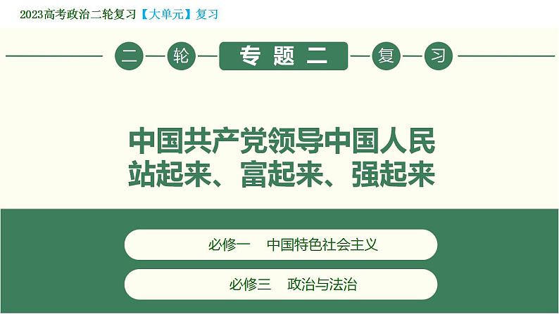 2023年高考政治二轮专题复习  专题02  中国共产党领导中国人民站起来、富起来、强起来（精讲课件）第3页