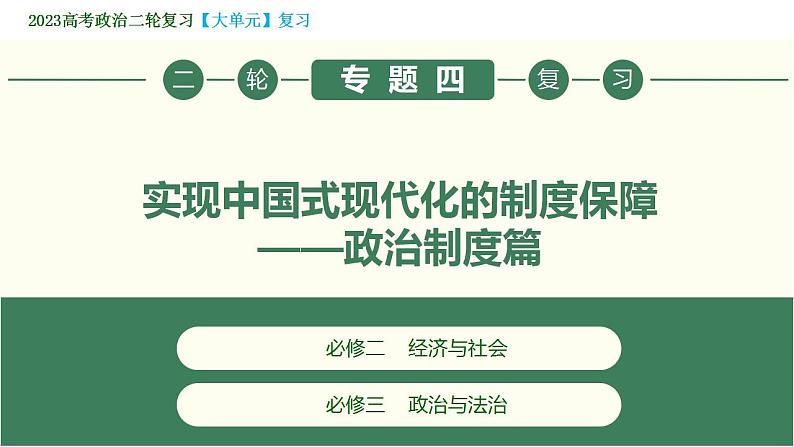 2023年高考政治二轮专题复习课件+专练  专题04 实现中国式现代化的制度保障——政治制度篇（模拟专练）03