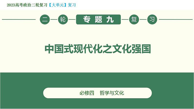 2023年高考政治二轮专题复习课件+专练  专题09 中国式现代化之文化强国（模拟专练）03