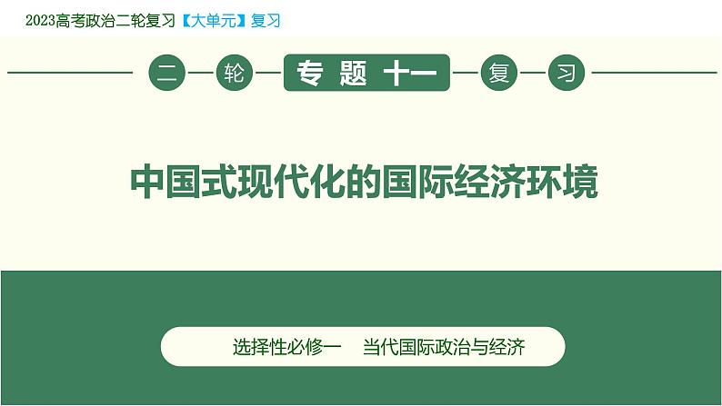 2023年高考政治二轮专题复习  专题11 中国式现代化的国际经济环境（精讲课件）第3页