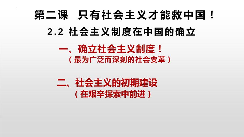 2022-2023学年高中政治统编版必修一2-2社会主义制度在中国的确立 课件02