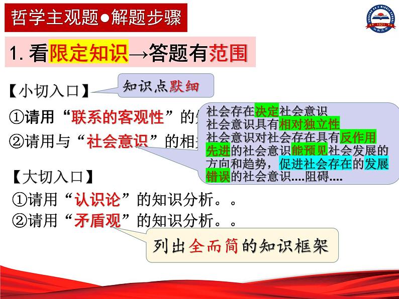 2022-2023学年高中政治统编版必修四哲学主观题解题技巧指导 课件08