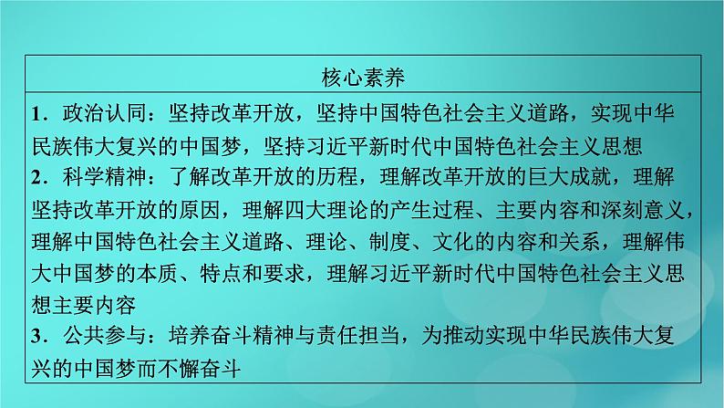 （新高考适用）2023版高考政治二轮总复习 第1部分 专题过关突破 过关微专题2核心考点一　只有中国特色社会主义才能发展中国课件第6页