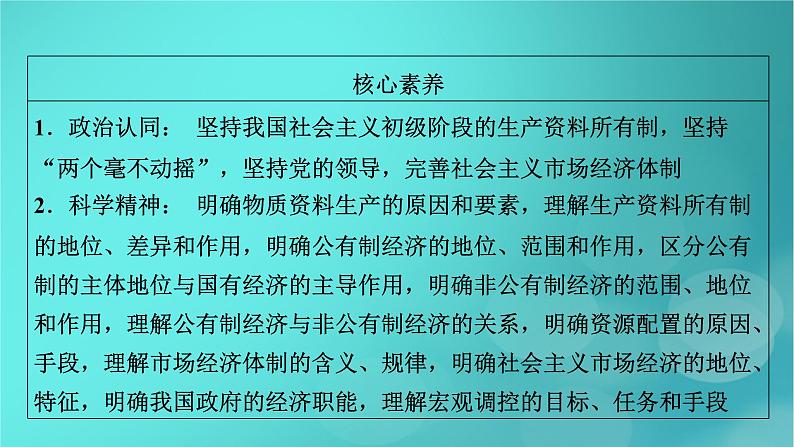 （新高考适用）2023版高考政治二轮总复习 第1部分 专题过关突破 过关微专题3核心考点一　我国的生产资料所有制课件第6页