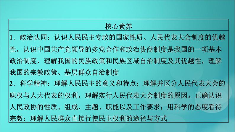 （新高考适用）2023版高考政治二轮总复习 第1部分 专题过关突破 过关微专题6核心考点一　我国的人民民主专政与根本政治制度课件第6页