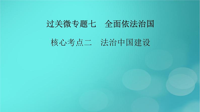 （新高考适用）2023版高考政治二轮总复习 第1部分 专题过关突破 过关微专题7核心考点二　法治中国建设课件第2页