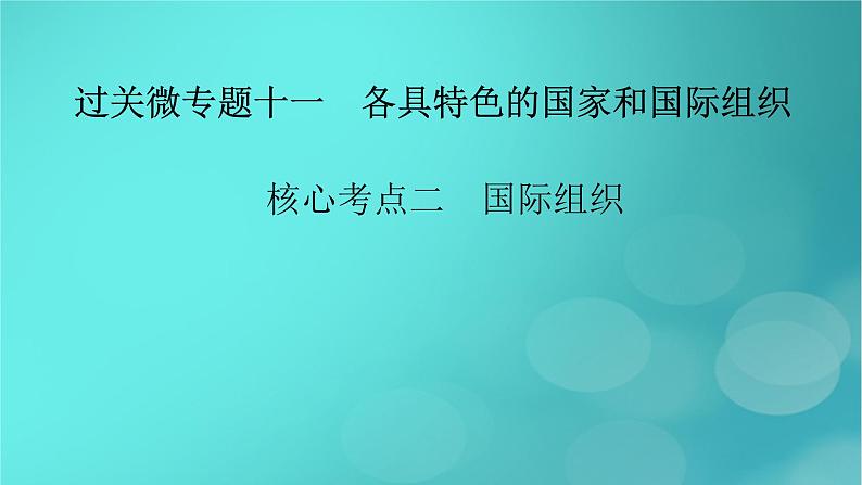 （新高考适用）2023版高考政治二轮总复习 第1部分 专题过关突破 过关微专题11 核心考点二　国际组织课件02