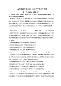 2021-2022学年山东省菏泽市高二下学期期中考试政治试题含答案