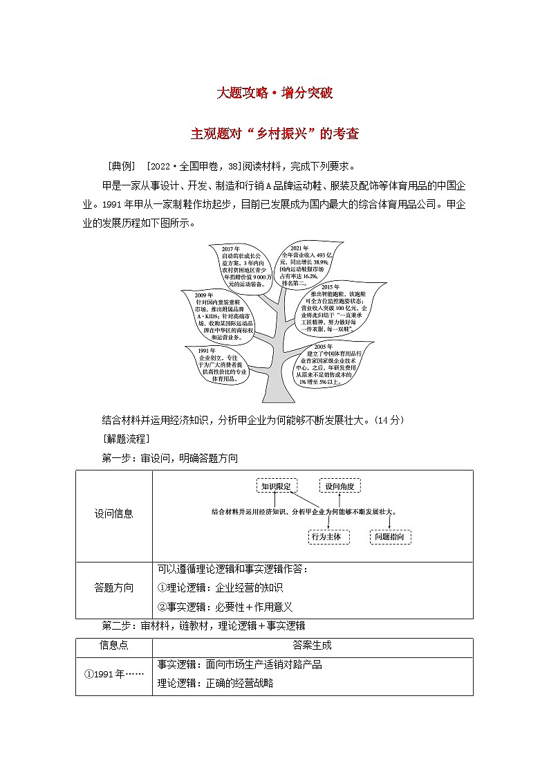 （统考版）2023高考政治二轮专题复习 第一篇 专题突破 专题三 微观经济主体 大题攻略 增分突破3第1页