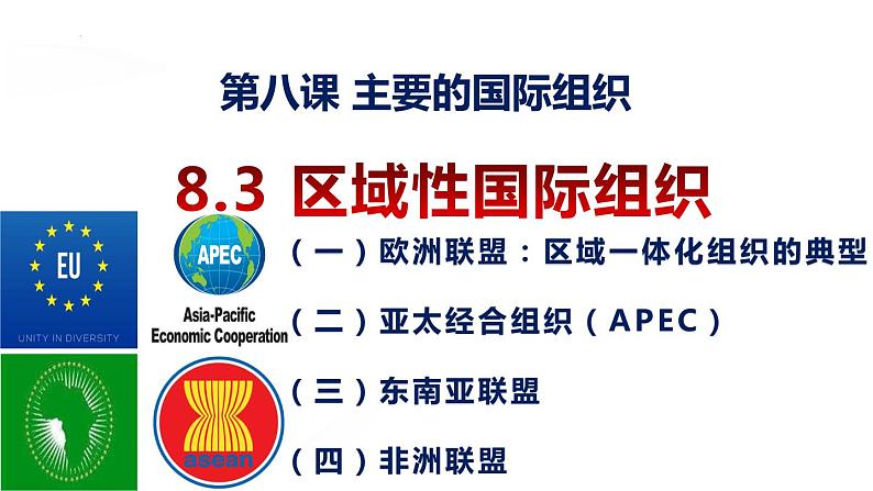 8.3区域性国际组织 课件-2022-2023学年高中政治统编版选择性必修一当代国际政治与经济01