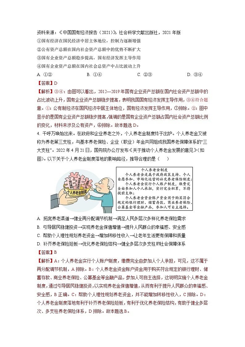 必刷卷02——【高考三轮冲刺】2023年高考政治考前20天冲刺必刷卷（天津专用）（解析版）第3页