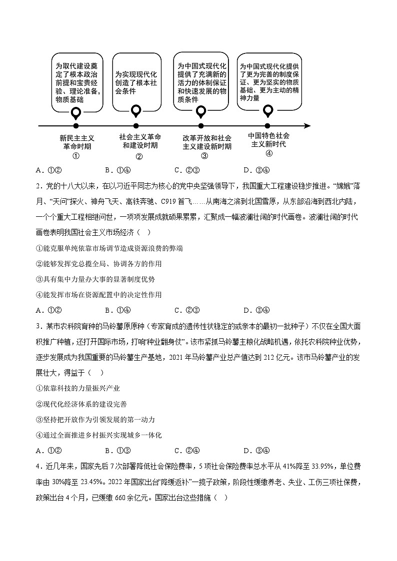 必刷卷01——【高考三轮冲刺】2023年高考政治考前20天冲刺必刷卷（河北专用）（原卷版+解析版）02