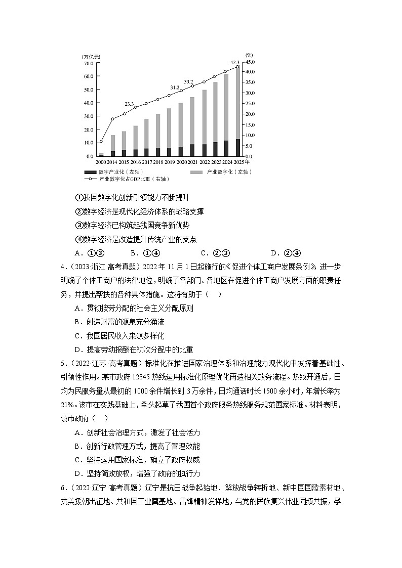 真题重组卷02——2023年高考政治真题汇编重组卷（原卷版）第2页