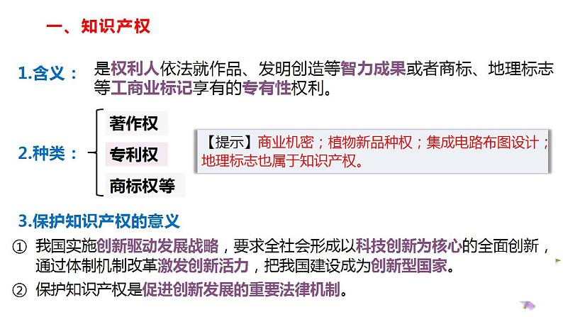 高中政治统编版选择性必修二2.2尊重知识产权 课件03