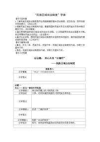 人教统编版必修3 政治与法治民族区域自治制度学案