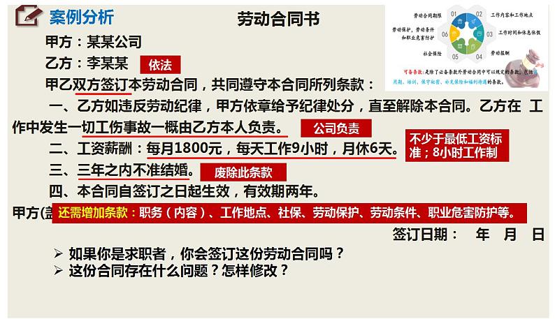 第七课 做个明白的劳动者 课件-2022-2023学年高中政治统编版选择性必修二法律与生活07