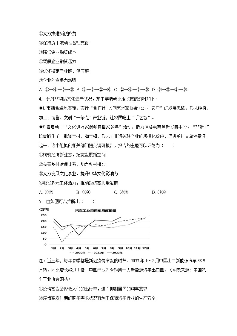 2022-2023学年山东省青岛市高三（上）期末政治试卷（含解析）02