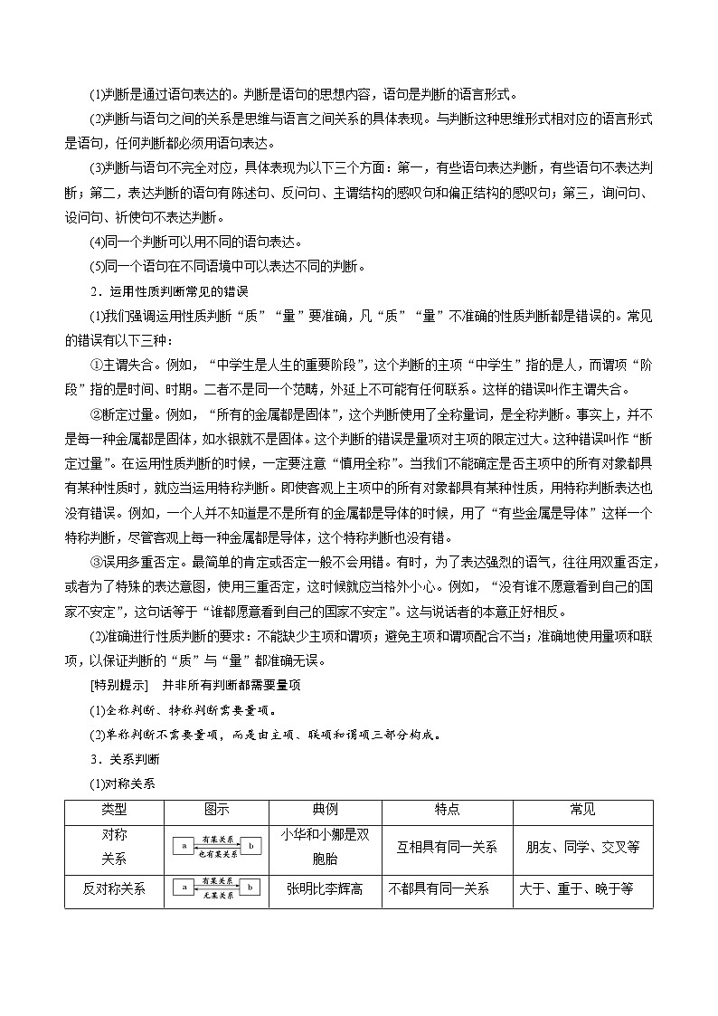 专题10 遵循逻辑思维规则（知识点清单）——2022-2023学年高二年级政治下学期期末知识点精讲+训练学案（部编版）第3页
