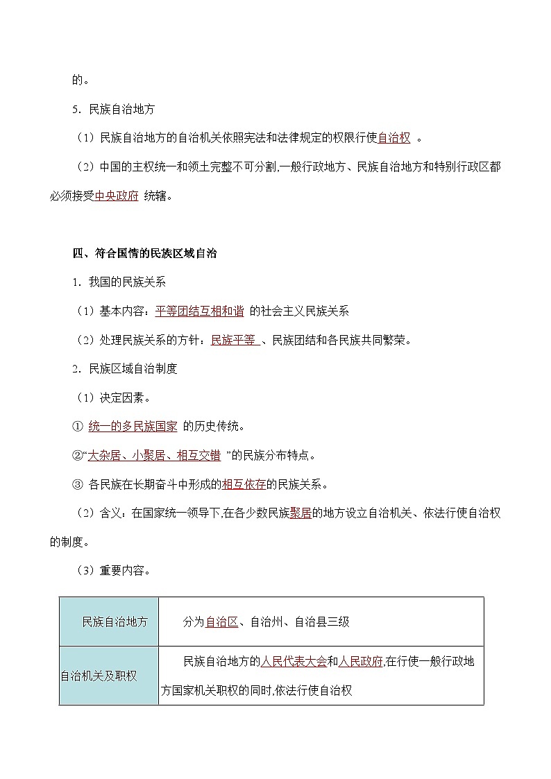 专题06   我国的基本政治制度（知识点清单）第3页