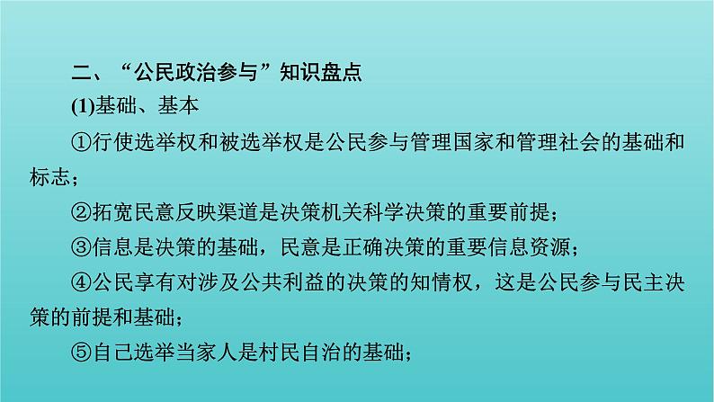 2022版高考政治一轮复习第一单元公民的政治生活单元整合提升课件新人教版必修2第7页