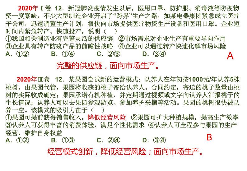 企业的经营专题复习课件-2023届高考政治二轮复习人教版必修一经济生活第6页