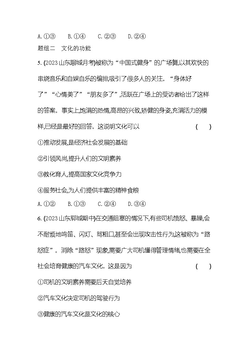 2024版高中同步新教材必修4（人教版）政治第三单元 文化传承与文化创新 第一框 文化的内涵与功能第3页