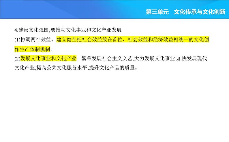 2024版高中同步新教材必修4（人教版）政治第三单元 文化传承与文化创新 第三框 文化强国与文化自信课件PPT第3页