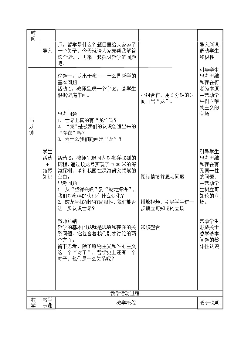 哲学的基本问题 教案政治统编版必修四哲学与文化 (8)第2页