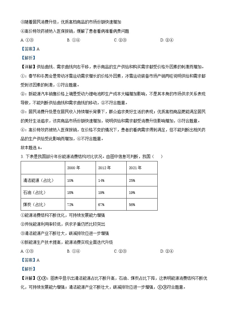 2022西安长安区一中高一下学期期末考试政治试题（文科）含解析02