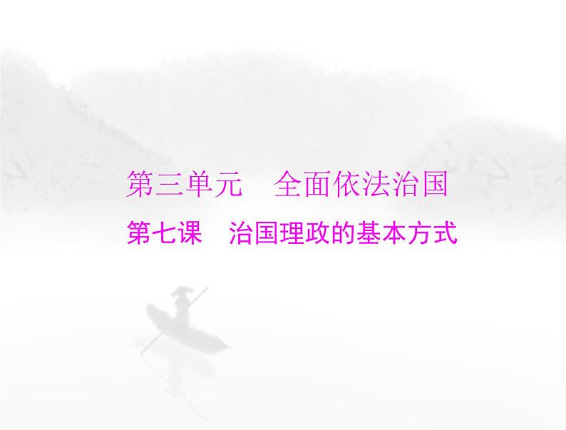 高考思想政治一轮复习第三部分必修3第三单元第七课治国理政的基本方式课件01