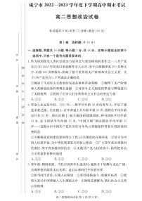 湖北省咸宁市2022-2023高二下学期期末政治试卷+答案