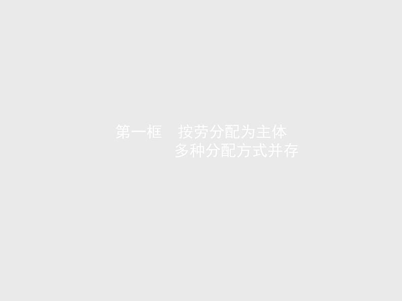 人教版高中思想政治必修1学考同步第七课第一框按劳分配为主体多种分配方式并存课件第2页