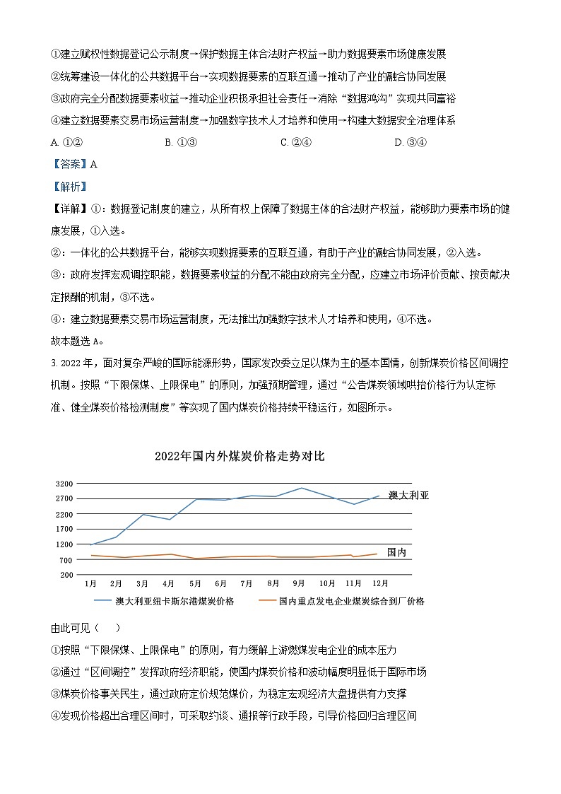 四川省内江市第六中学2023届高三政治下学期强化训练试题（二）（Word版附解析）02