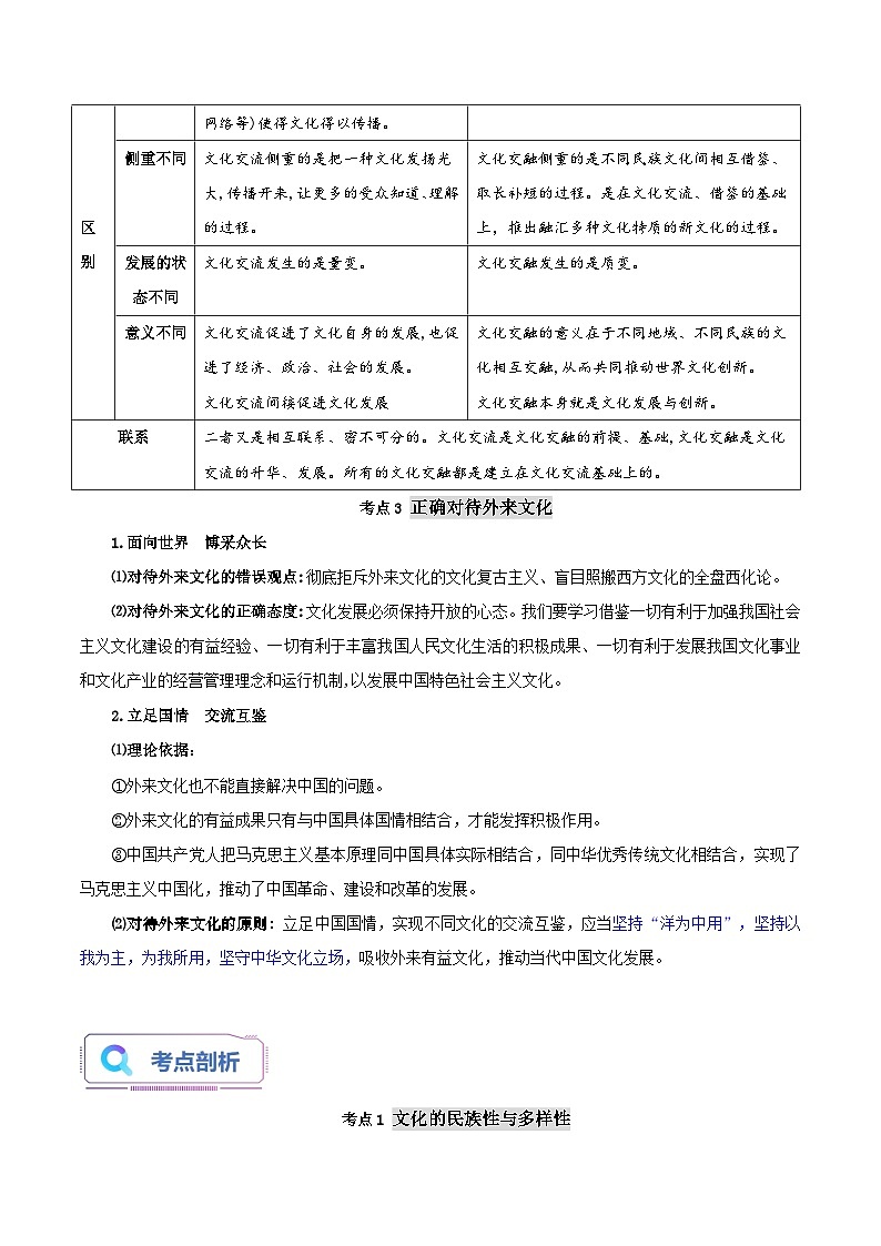 【暑假提升】统编版政治高一（升高二）暑假预习-（必修4）第08讲 学习借鉴外来文化的有益成果 讲学案03
