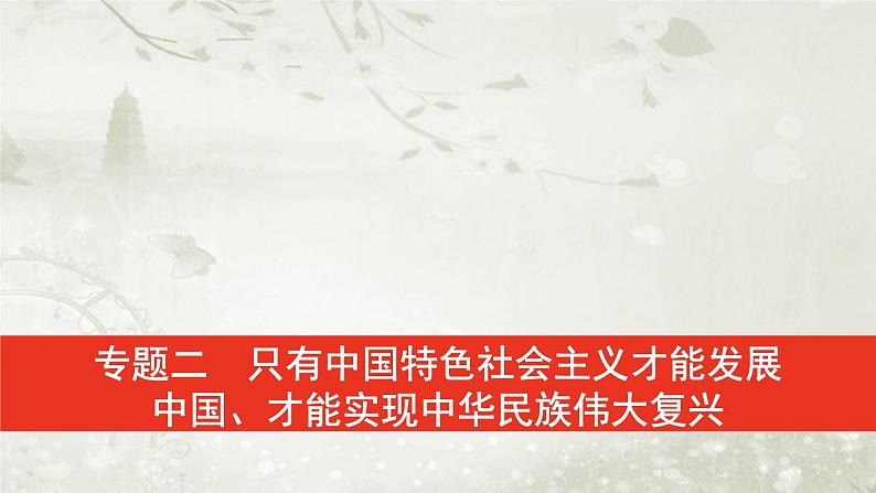 普通高中政治必修1学业水平合格性考试复习专题二只有中国特色社会主义才能发展  中国、才能实现中华民族伟大复兴课件第1页